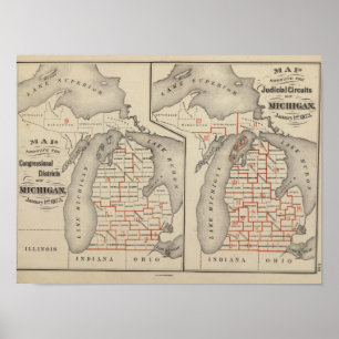 Affiche Cartes montrant les districts du Congrès