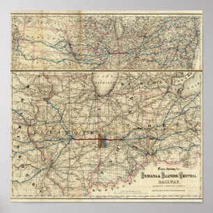 Affiche Cartes montrant l'Indiana