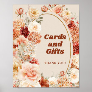Affiche Cartes rouges en terre cuite moderne et cadeaux