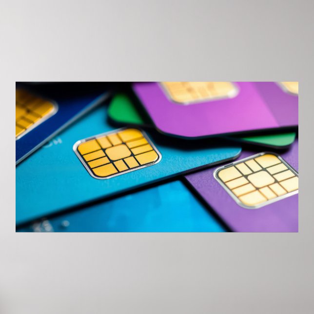 Affiche Cartes SIM colorées (Devant)