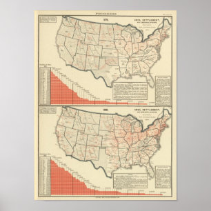 Affiche Cartes thématiques des États-Unis