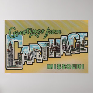 Affiche Carthage, Missouri - Scènes de grandes lettres