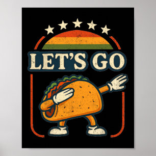 Affiche Cartographie Taco Dab Artwork Retro Sunset Style