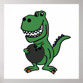 Affiche Carton de bowling T-rex Dinosaur