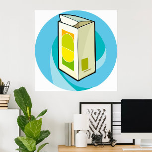 Affiche Carton de jus coloré minimaliste moderne