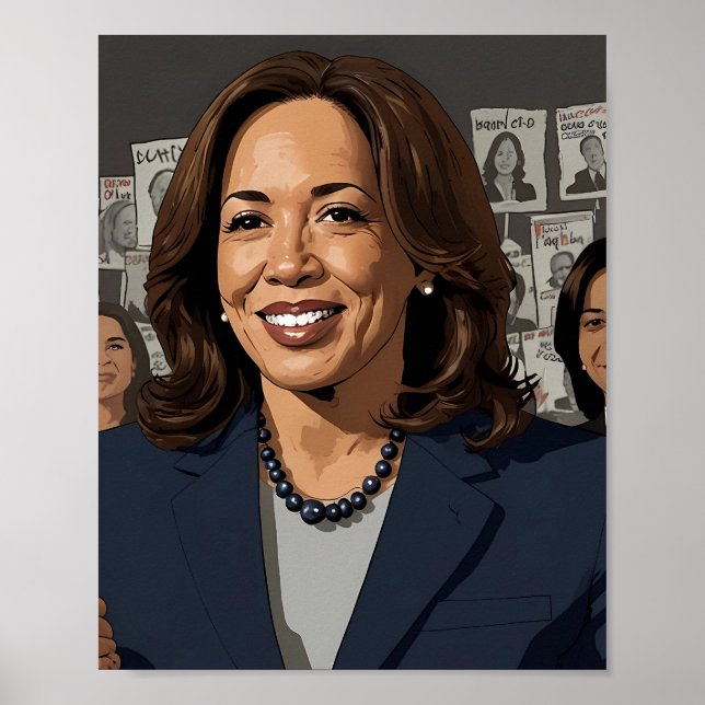 Affiche Carton de Kamala Harris (Devant)