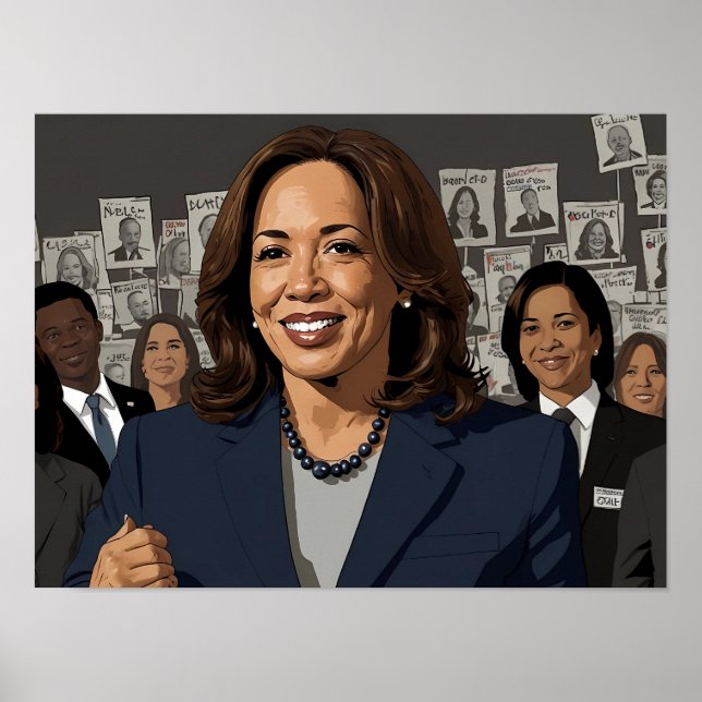 Affiche Carton de Kamala Harris (Devant)