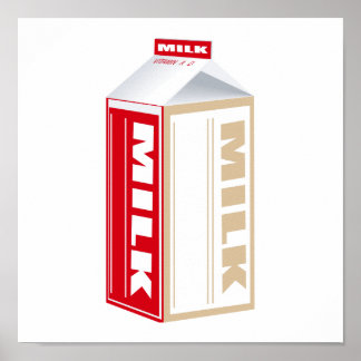 Affiche carton de lait entier