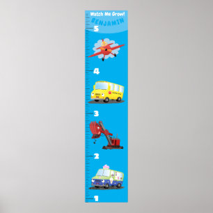 Affiche Carton de transport mignon graphique de croissance