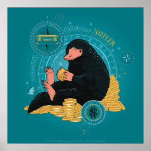 Affiche Carton NIFFLER™ Avec Pièces D'Or