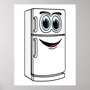 Affiche Carton Réfrigérateur Blanc