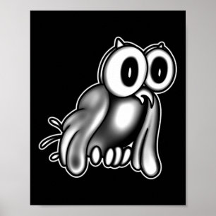 Affiche Carton Vintage Clown X Owl Ghost X
