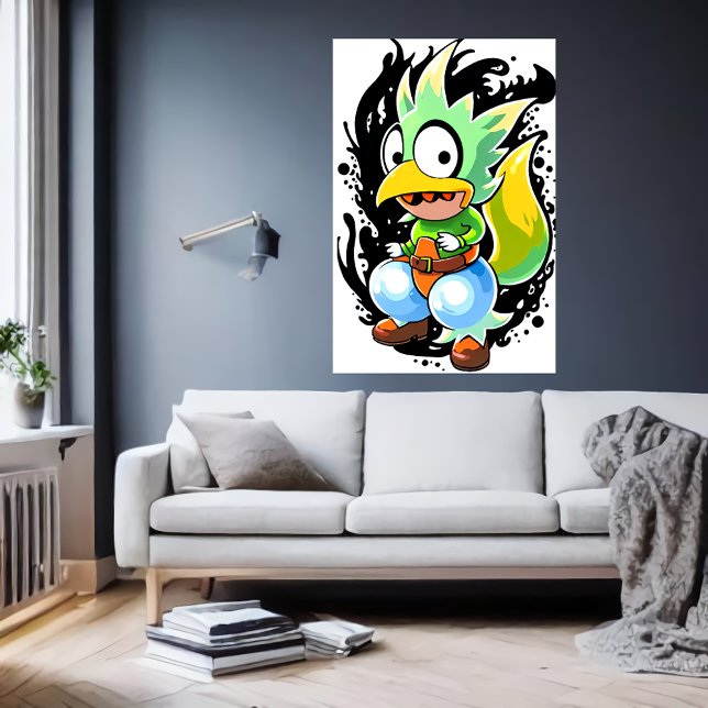 Affiche Cartoon alien oiseau créature | Art AI (Créateur téléchargé)