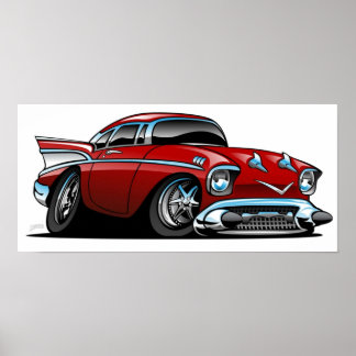 Affiche Cartoon classique américain 57 Hot Rod