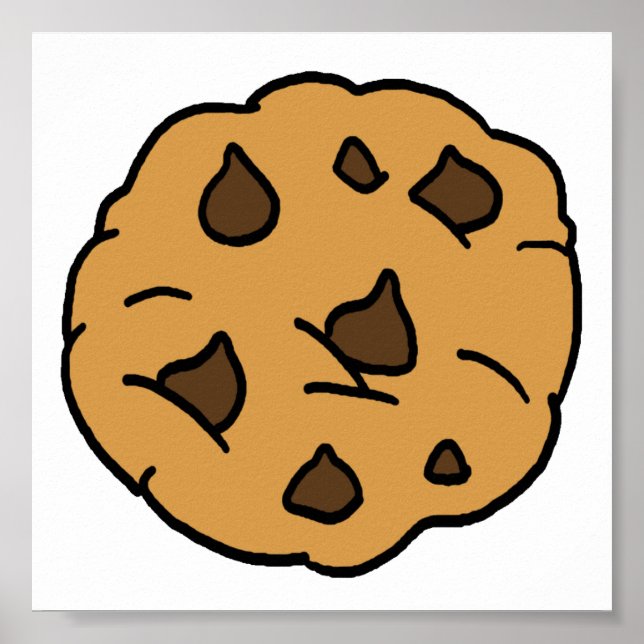 Affiche Cartoon Clipart HUGE Chocolate Chip Cookie Dessert (Devant)