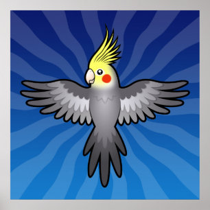 Affiche Cartoon Cockatiel