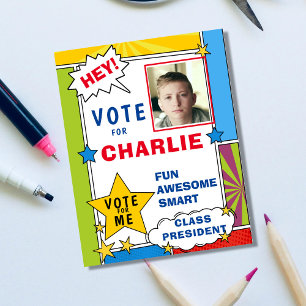 Affiche Cartoon Comic Style de livre Voting school