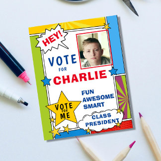 Affiche Cartoon Comic Style de livre Voting school