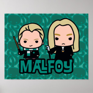 Affiche Cartoon Draco and Lucius Malfoy Character Art