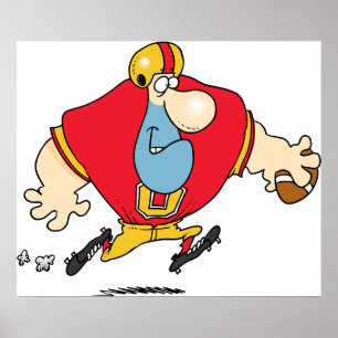 Affiche Cartoon Football Player