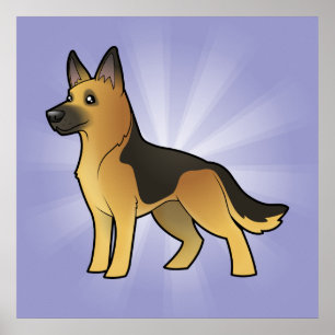 Affiche Cartoon German Shepherd