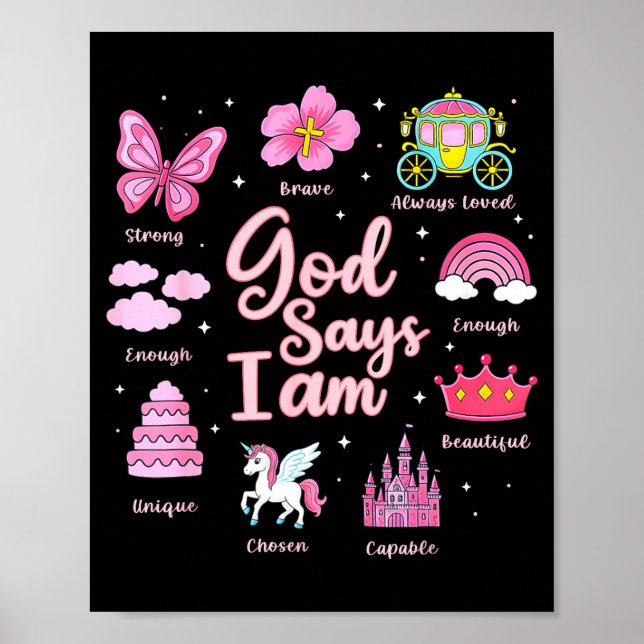Affiche Cartoon God Say I Am Princess Girl Kids  (Devant)