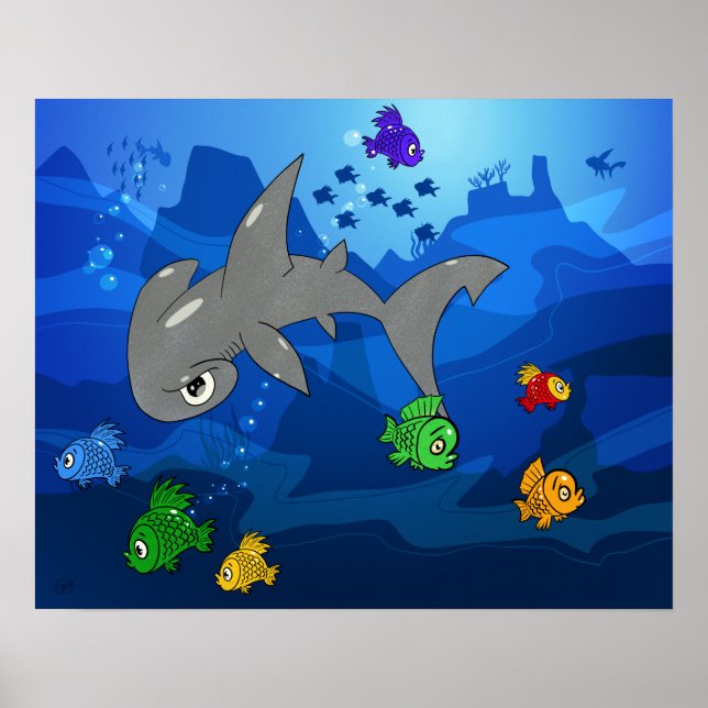 Affiche Cartoon Hammerhead Shark (Devant)