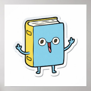 Affiche Cartoon Happy Book