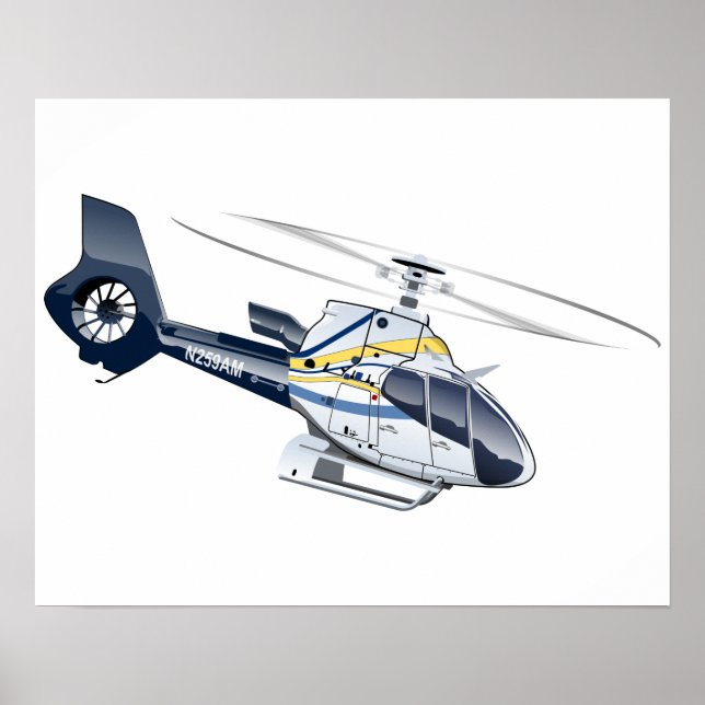 Affiche Cartoon Helicopter (Devant)