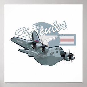 Affiche Cartoon military ailrplane