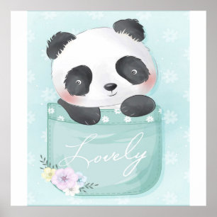Affiche Cartoon Panda   Panda Mignonne Dans La Poche