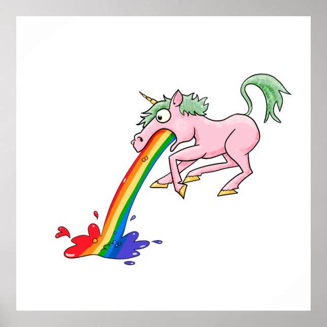 Affiche Cartoon Rainbow Unicorn (Devant)