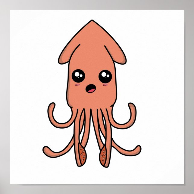 Affiche Cartoon Squid (Devant)