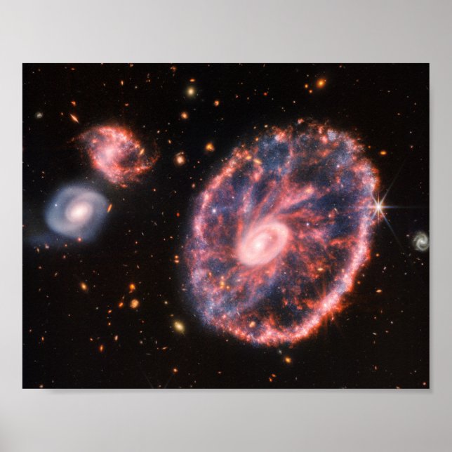 Affiche Cartwheel Galaxy JWST James Webb Télescope spatial (Devant)
