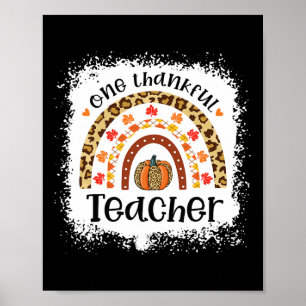 Affiche Cas de Leopard Pumkin Rainbow One Thankful Teacher
