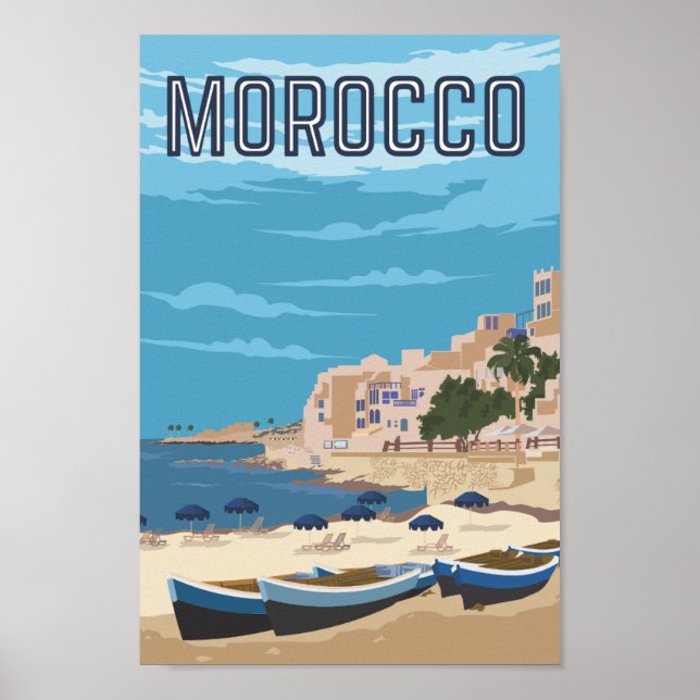 Affiche Casablanca Maroc Lieu de voyage Illustration (Devant)