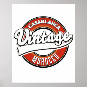 Affiche Casablanca Maroc logo vintage