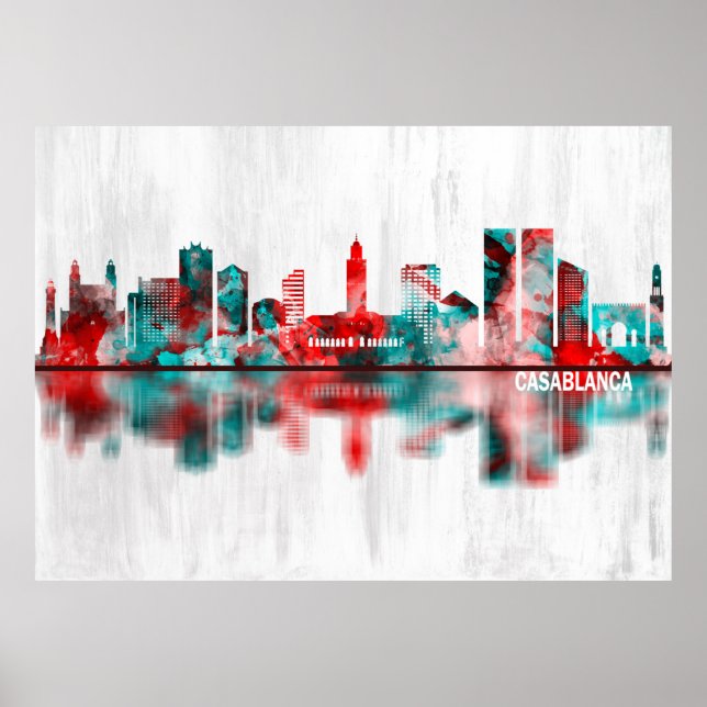 Affiche Casablanca Maroc Skyline (Devant)