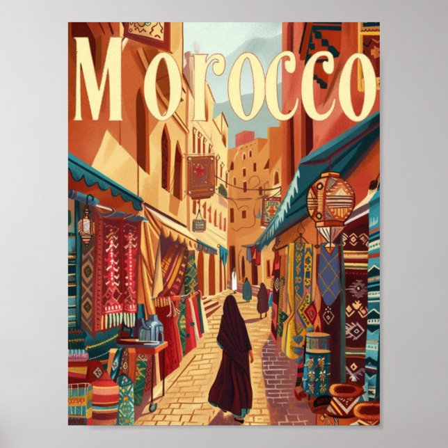 Affiche Casablanca Maroc Vintage Lieu de voyage célèbre (Devant)