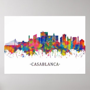 Affiche Casablanca Morocco Skyline