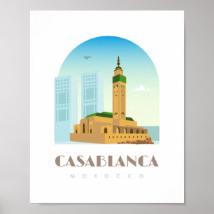 Affiche Casablanca ville Maroc Skyline