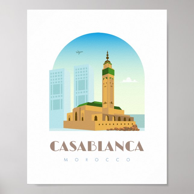 Affiche Casablanca ville Maroc Skyline (Devant)