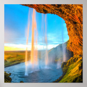 Affiche Cascade au-dessus des rochers Photographie de la n