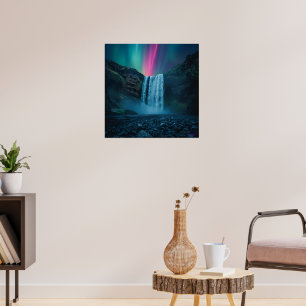 Affiche Cascade Aurora Art Imprimer - Vue majestueuse du s