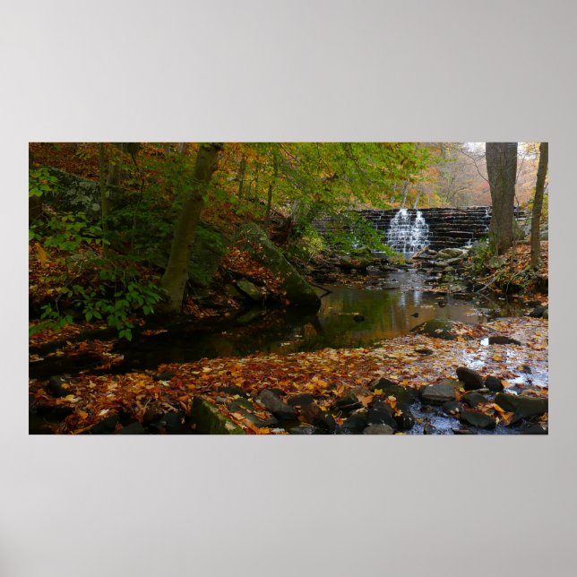 Affiche Cascade automnale et Creek Pennsylvania Nature (Devant)