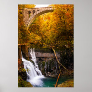 Affiche Cascade dans le canyon des gorges de Vintgar en au