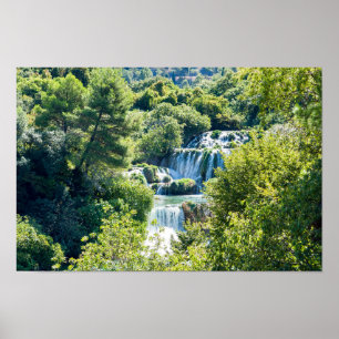 Affiche Cascade dans le Parc national de Krka - Dalmatie,