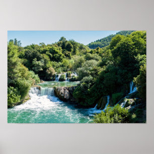 Affiche Cascade dans le Parc national de Krka - Dalmatie,