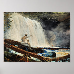 Affiche Cascade dans les Adirondacks, peinture d'art