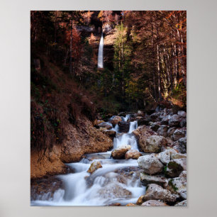 Affiche Cascade d'automne Peričnik, Slovénie